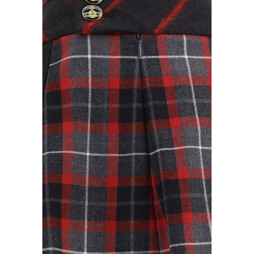 Vivienne Westwood Red Wool Oves Aries Mini Women's Skirt