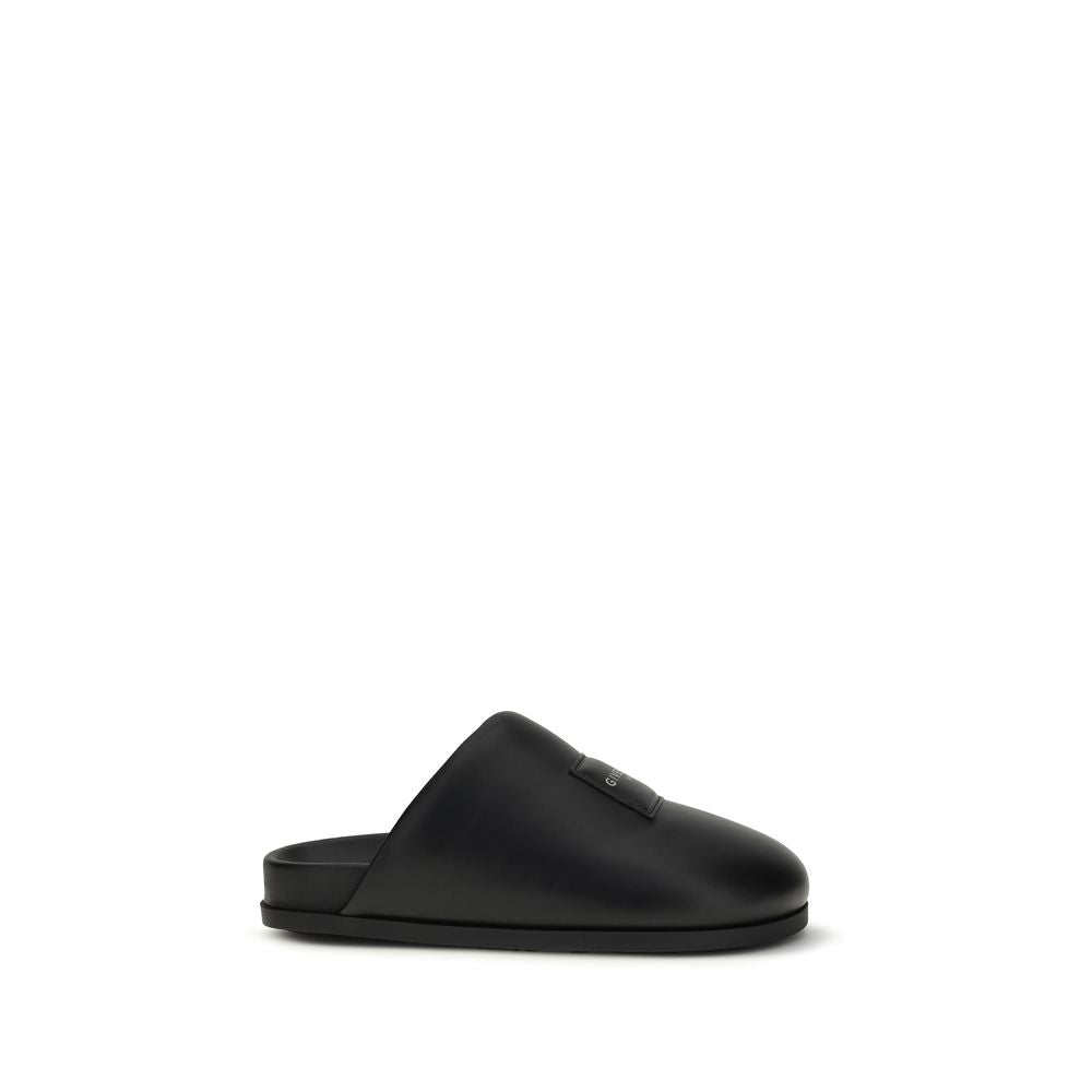 Givenchy Black Calf Leather Bos Taurus Women's Mules