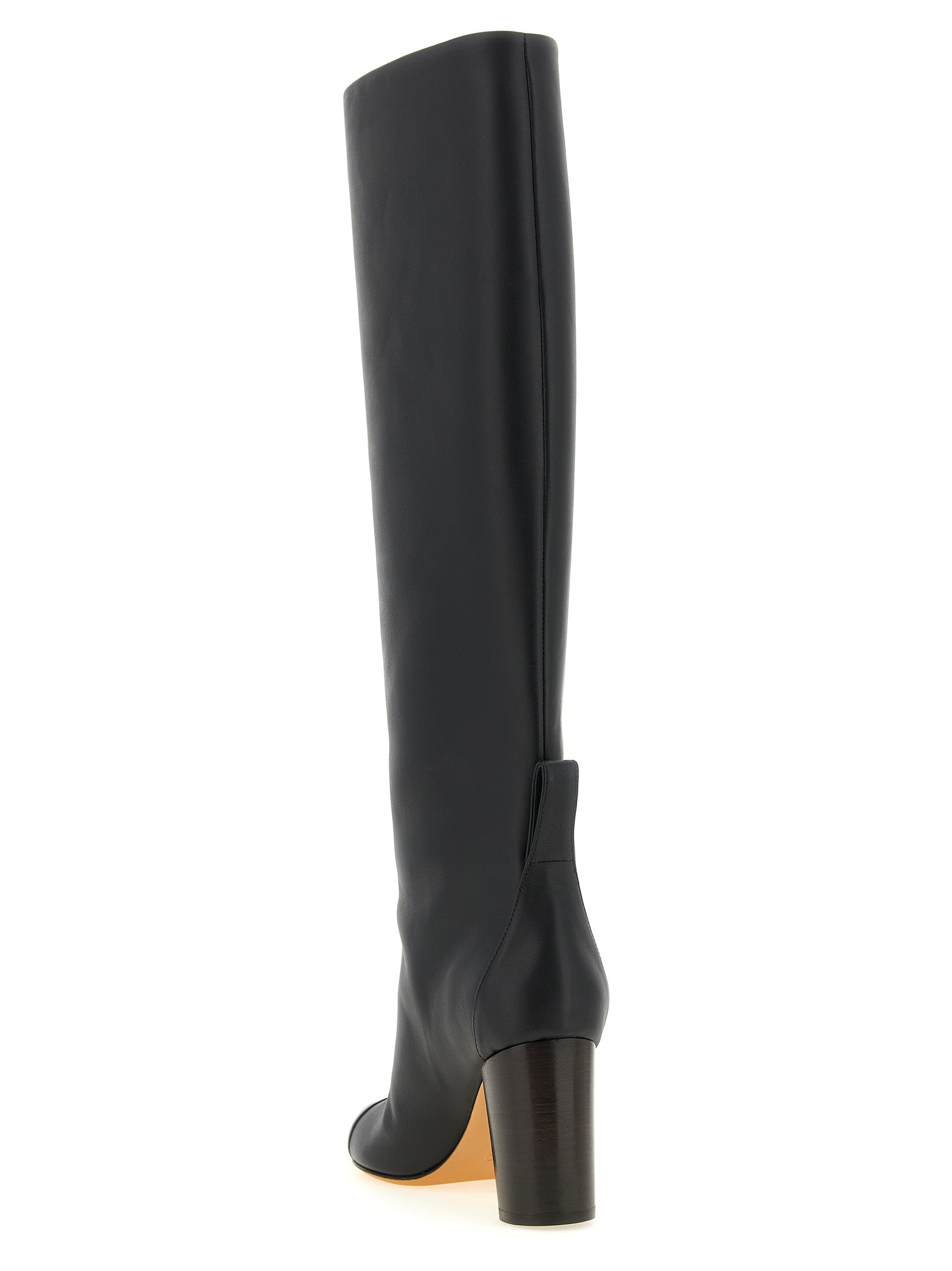 ODISSI Black Calfskin Over The Women's Knee