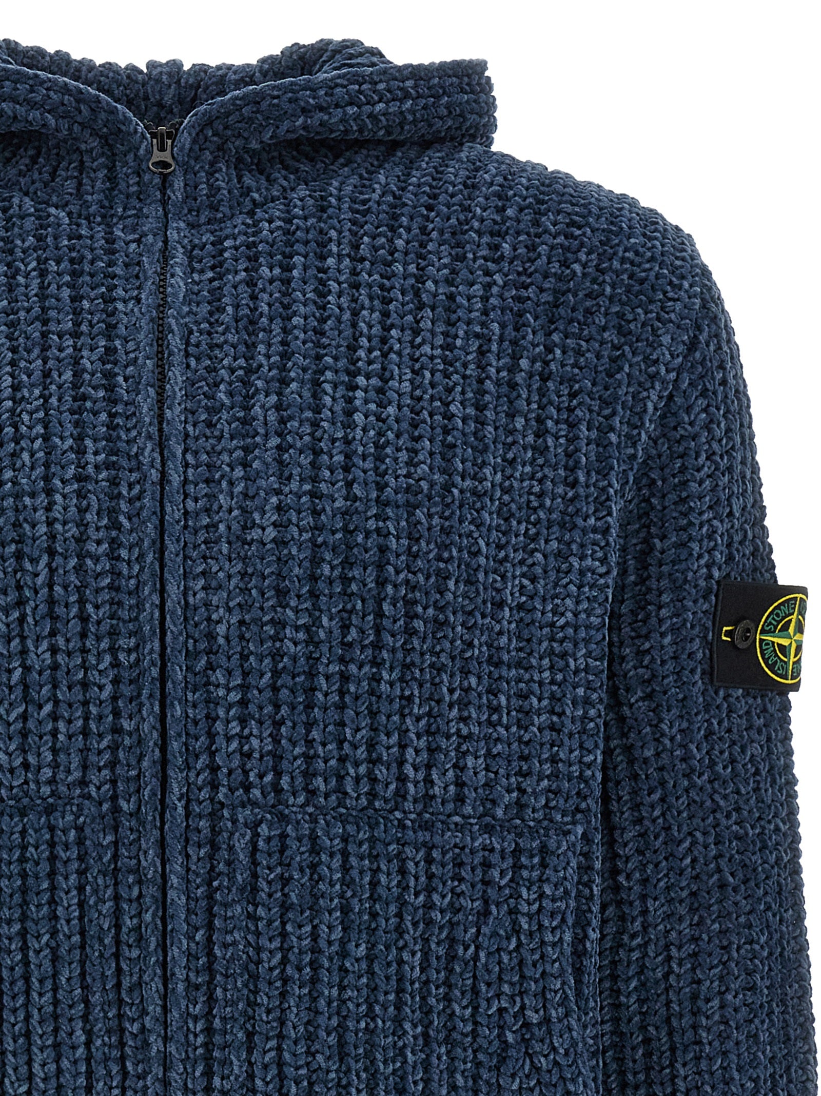 Stone Island Blue Cotton Men's Cardigan