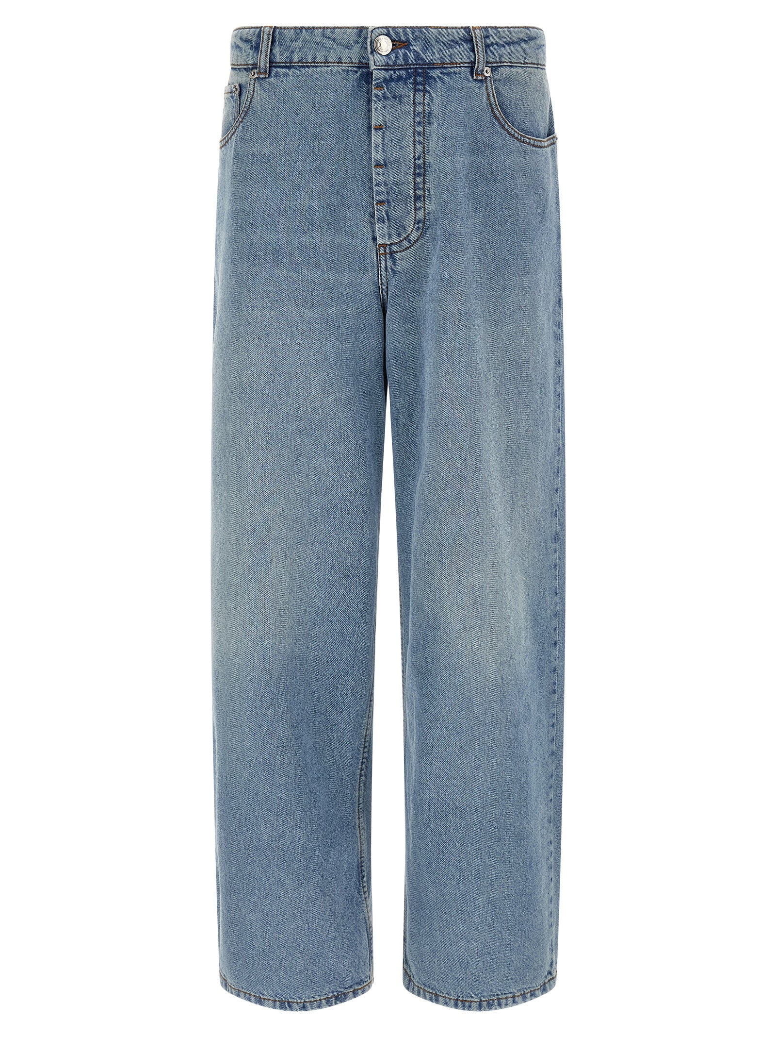 Ami Paris Blue Cotton Relaxed Fit Men's Jeans
