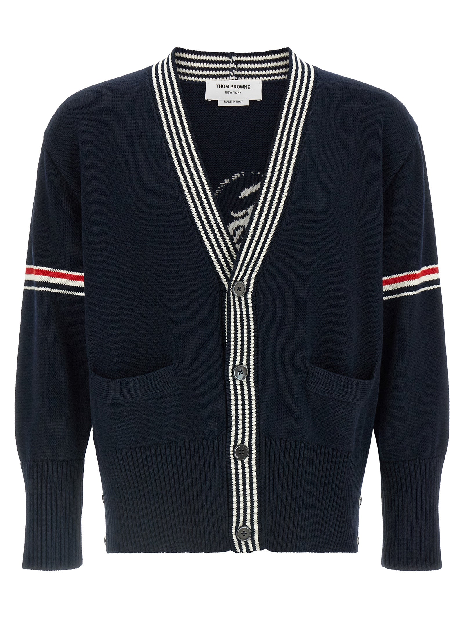 Thom Browne Blue Cotton Men's Cardigan