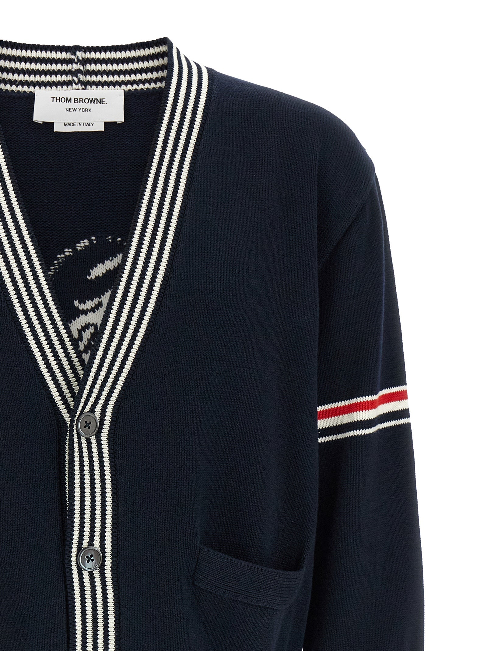 Thom Browne Blue Cotton Men's Cardigan