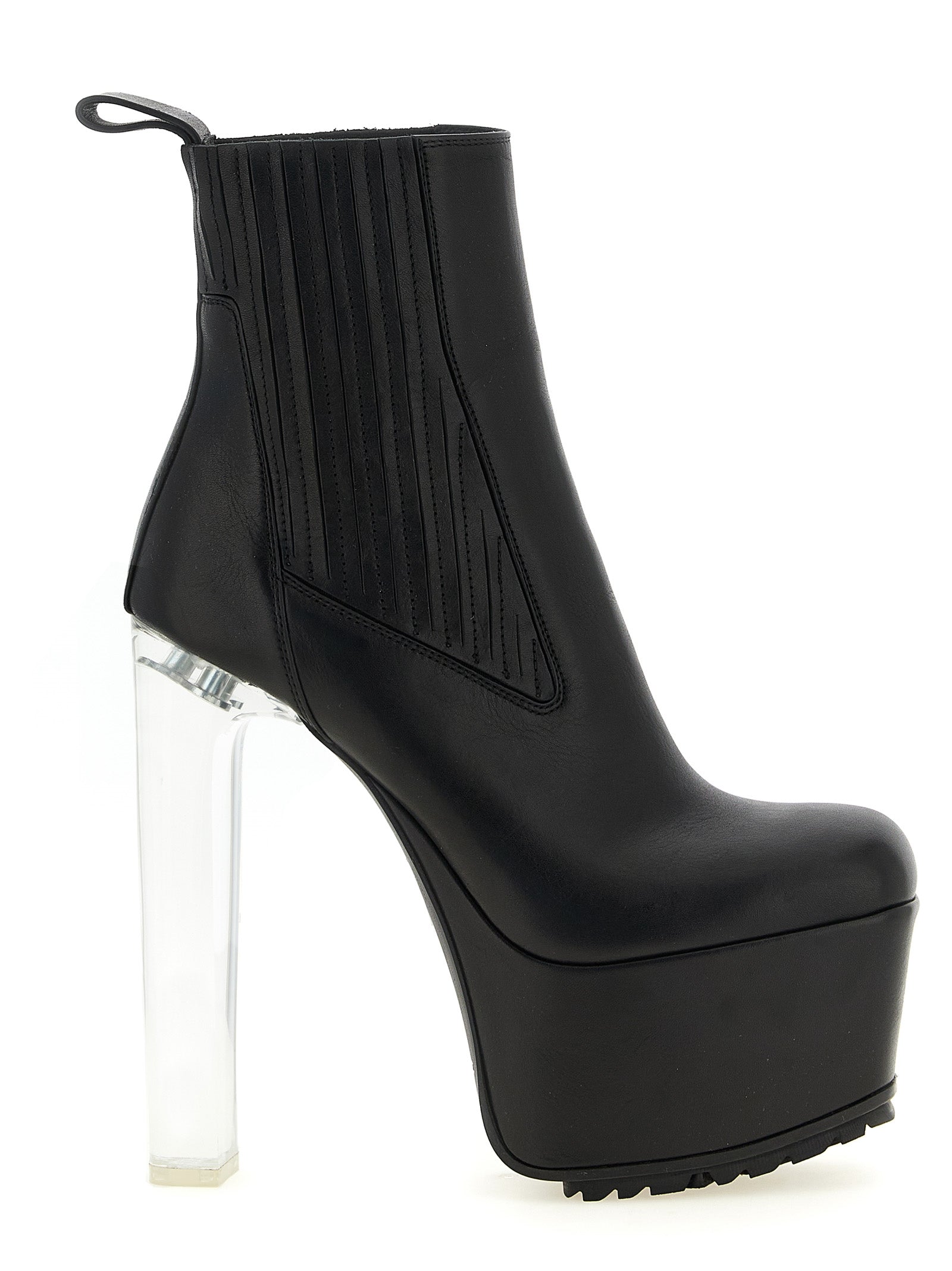 Rick Owens Black Calfskin Ankle Women's Boots