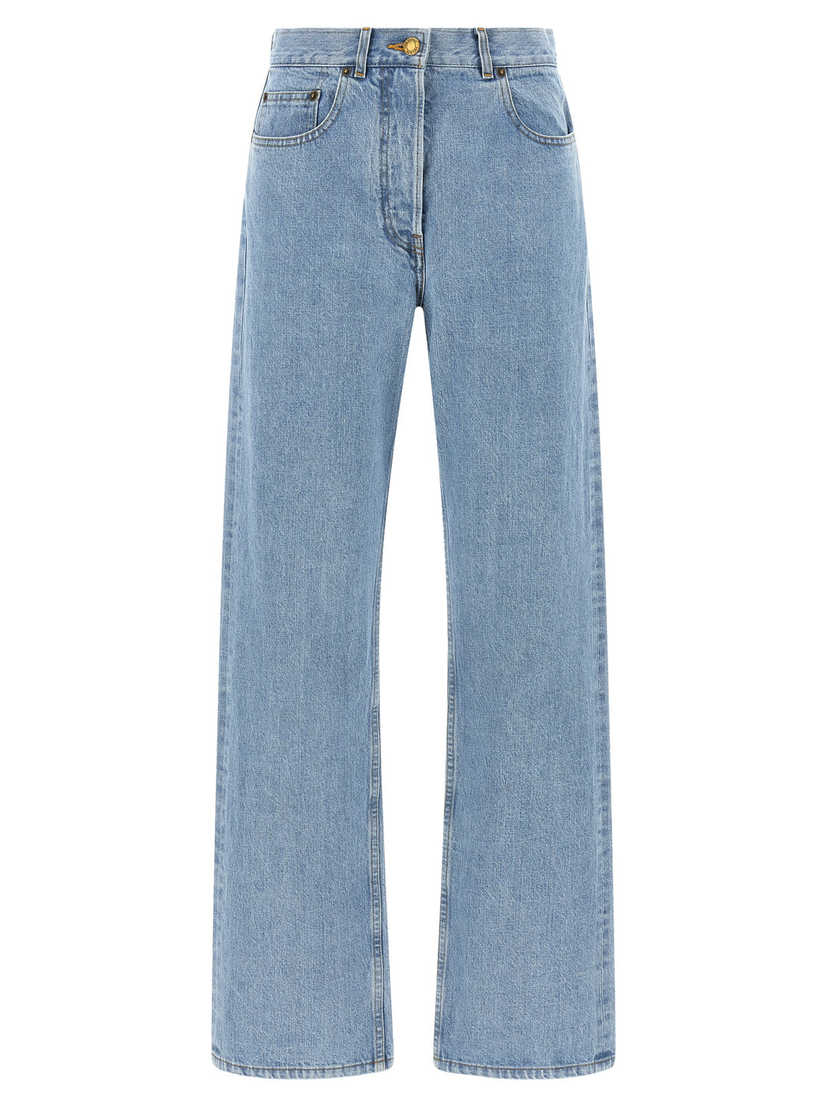 Thom Browne Blue Cotton Straight-Leg Women's Jeans
