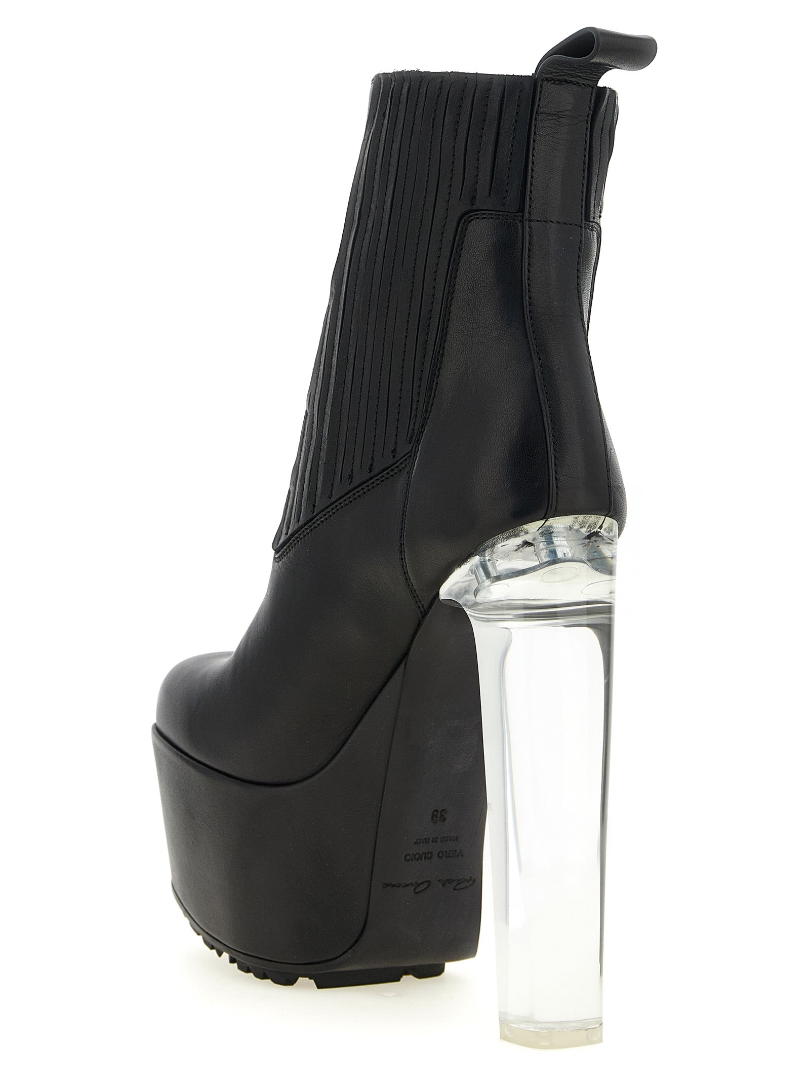 Rick Owens Black Calfskin Ankle Women's Boots