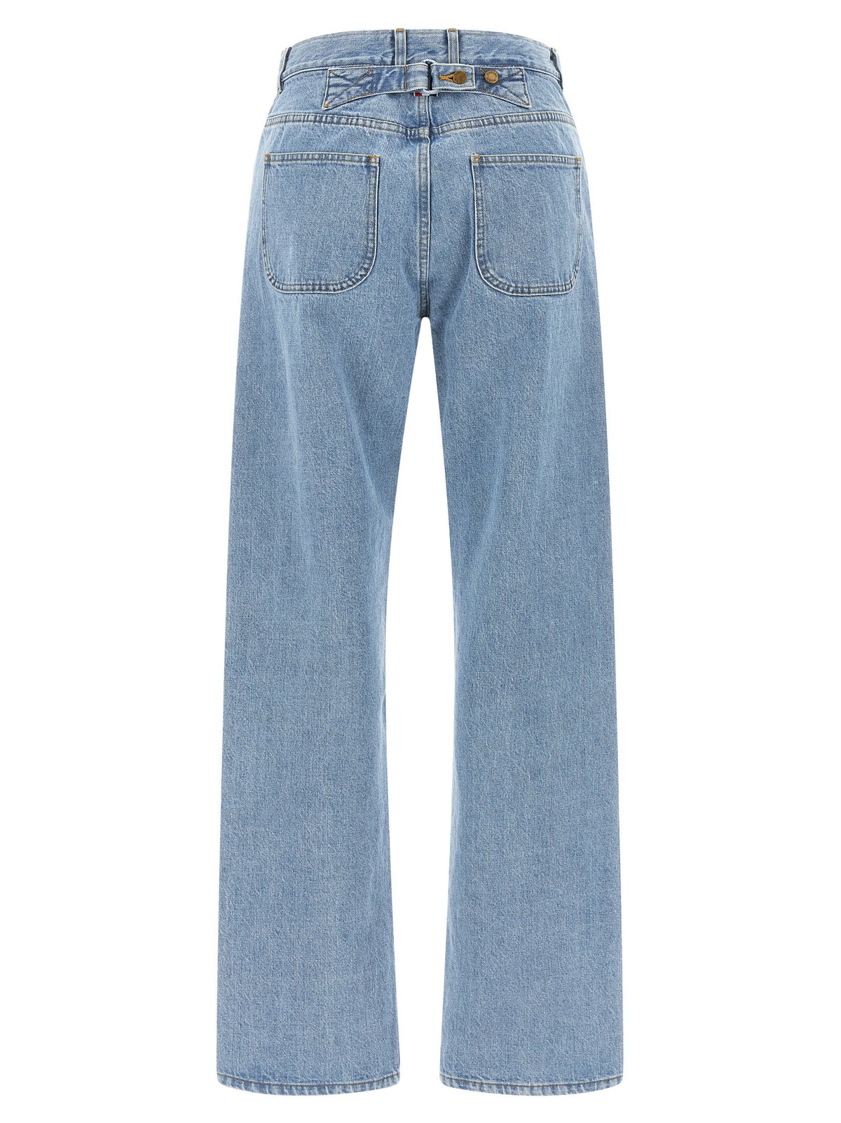 Thom Browne Blue Cotton Straight-Leg Women's Jeans