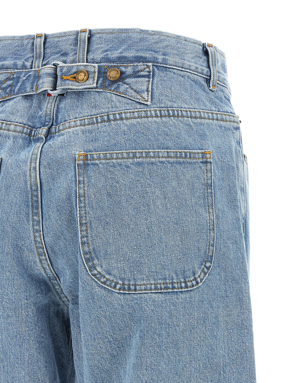 Thom Browne Blue Cotton Straight-Leg Women's Jeans
