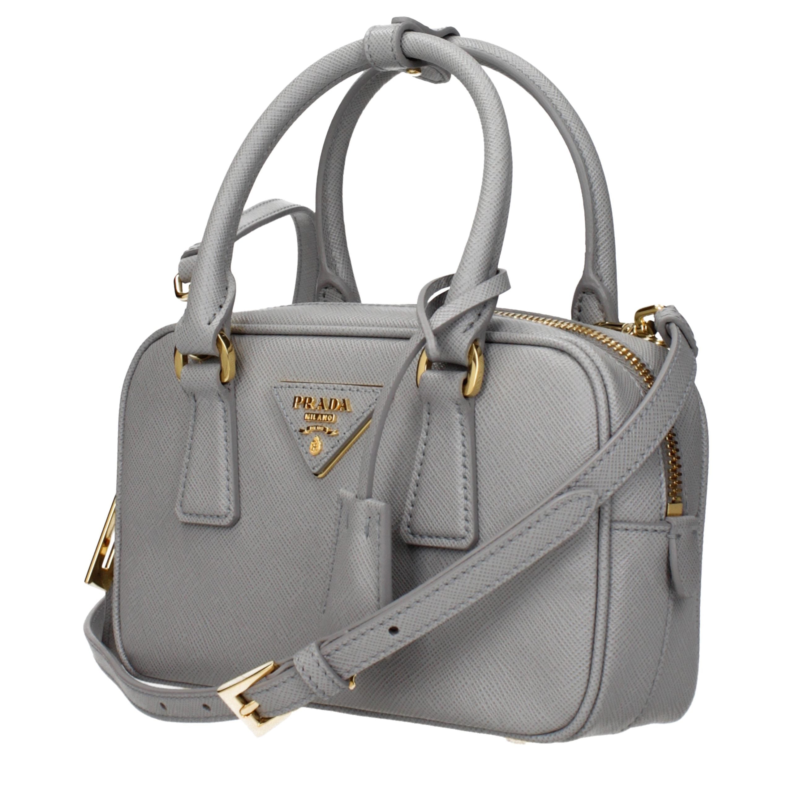 Prada Gray Leather Women's Handbag