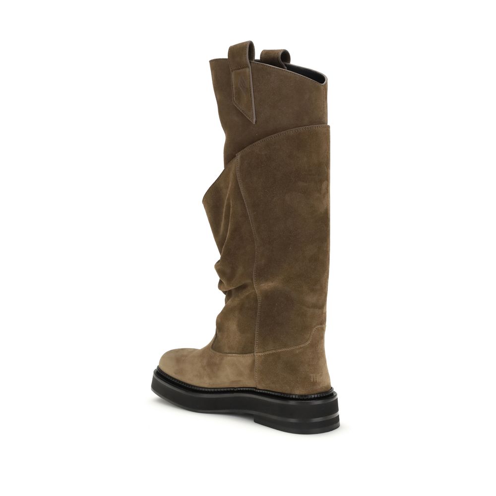 The Attico Brown Calf Leather Bos Taurus Lace-Up Women's Boots