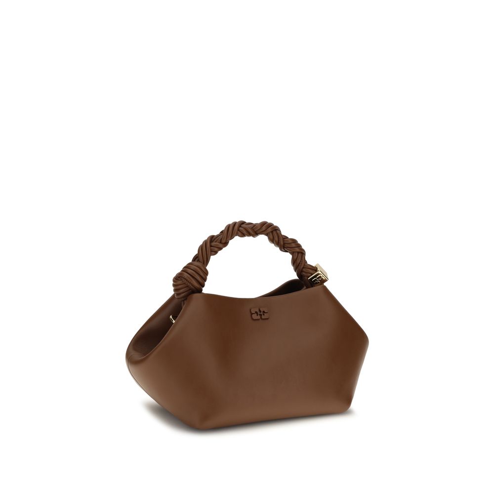 Ganni Brown Recycled Leather Shoulder Women's Bag