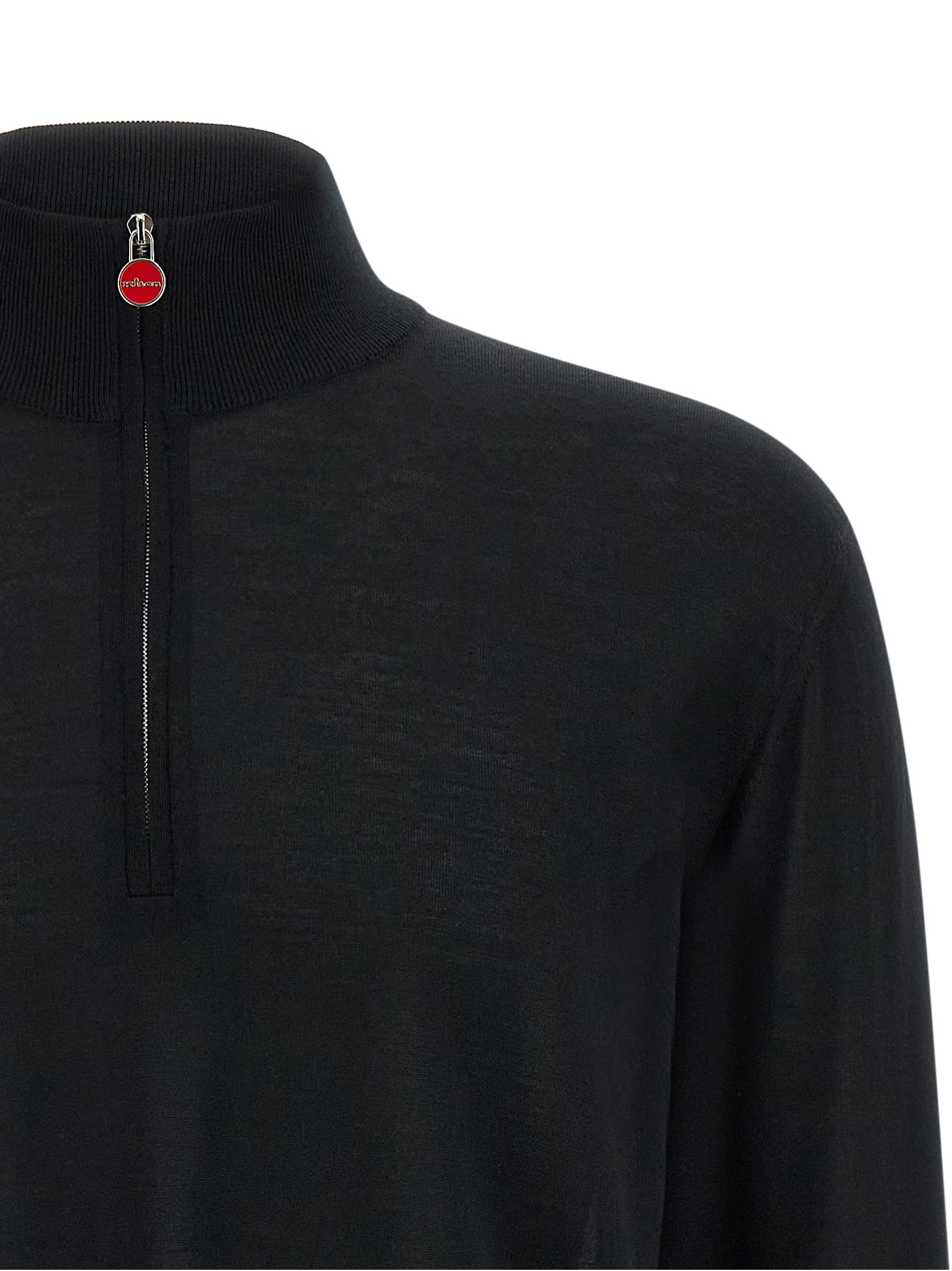 Kiton Black Wool Men's Cardigan