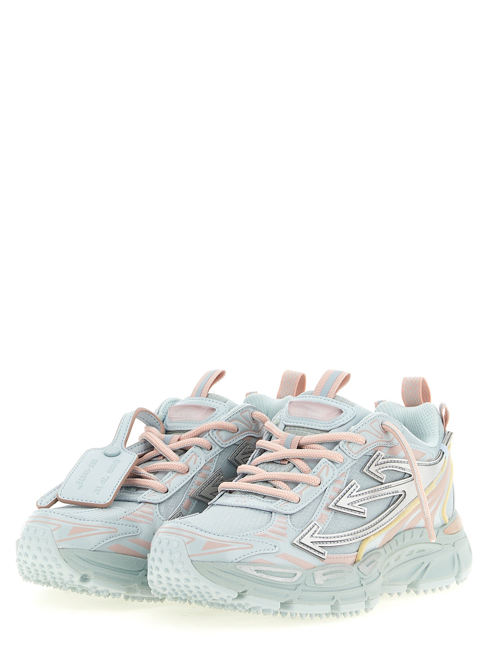 Off-White Blue Polyethylene Athletic Women's Sneakers