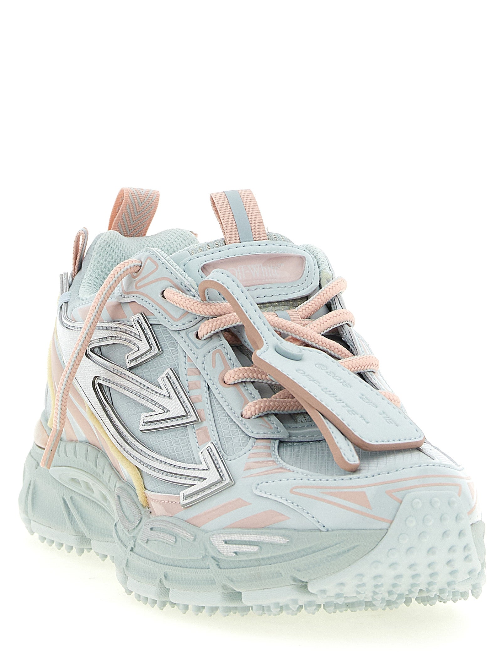 Off-White Blue Polyethylene Athletic Women's Sneakers