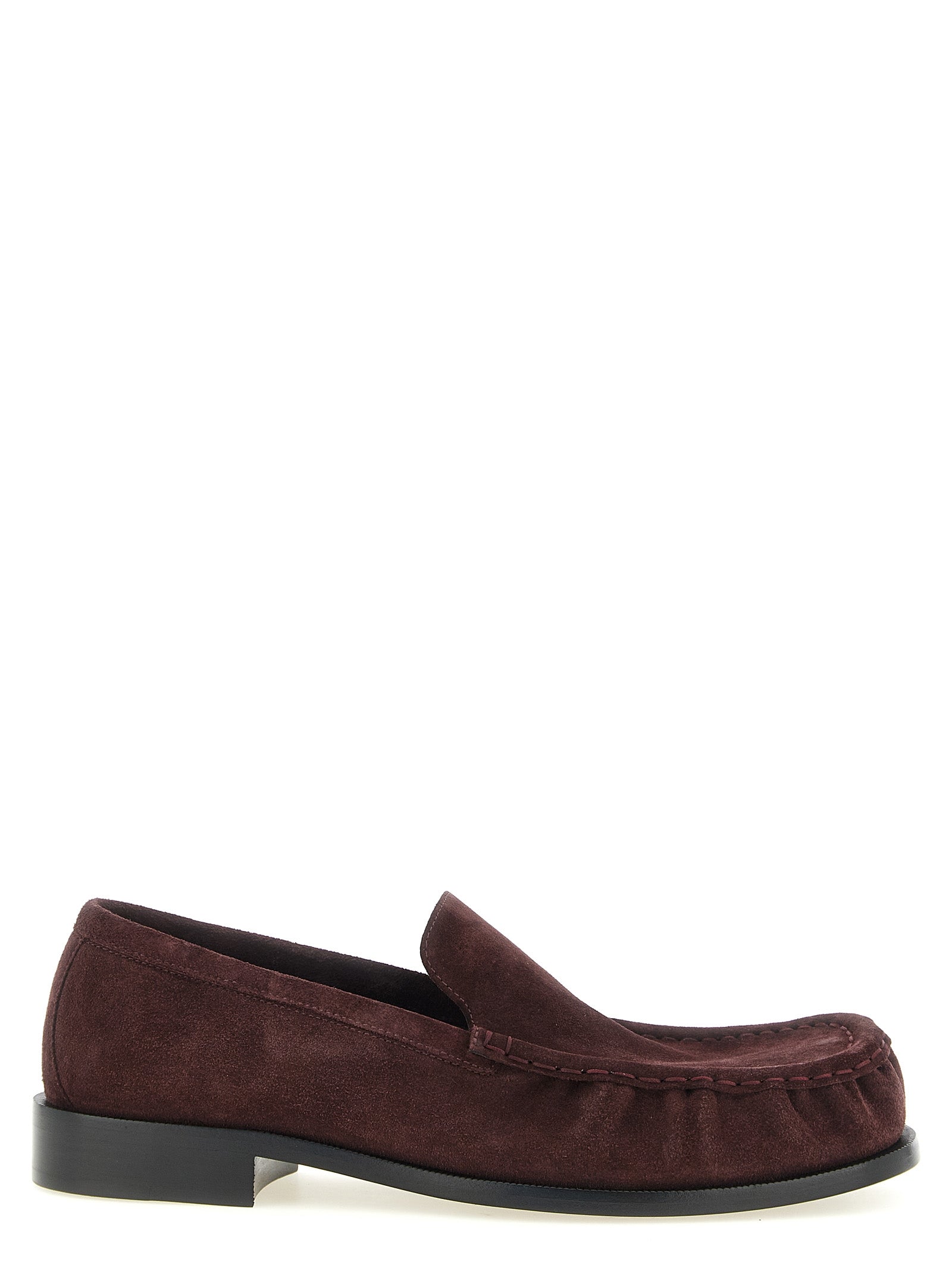 Dries Van Noten Bordeaux Calfskin Slip-On Men's Loafers