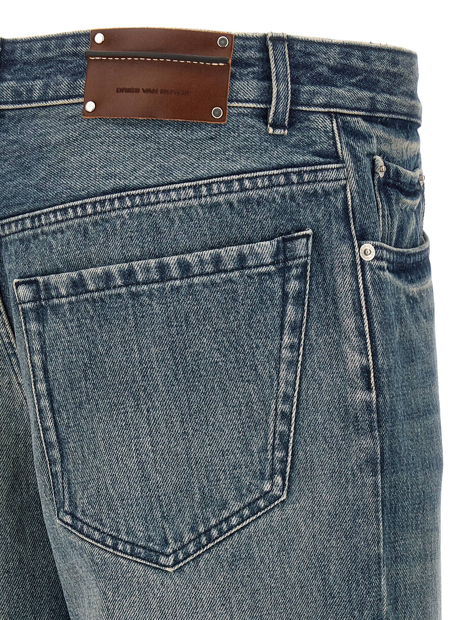 Dries Van Noten Blue Cotton Relaxed Fit Men's Jeans