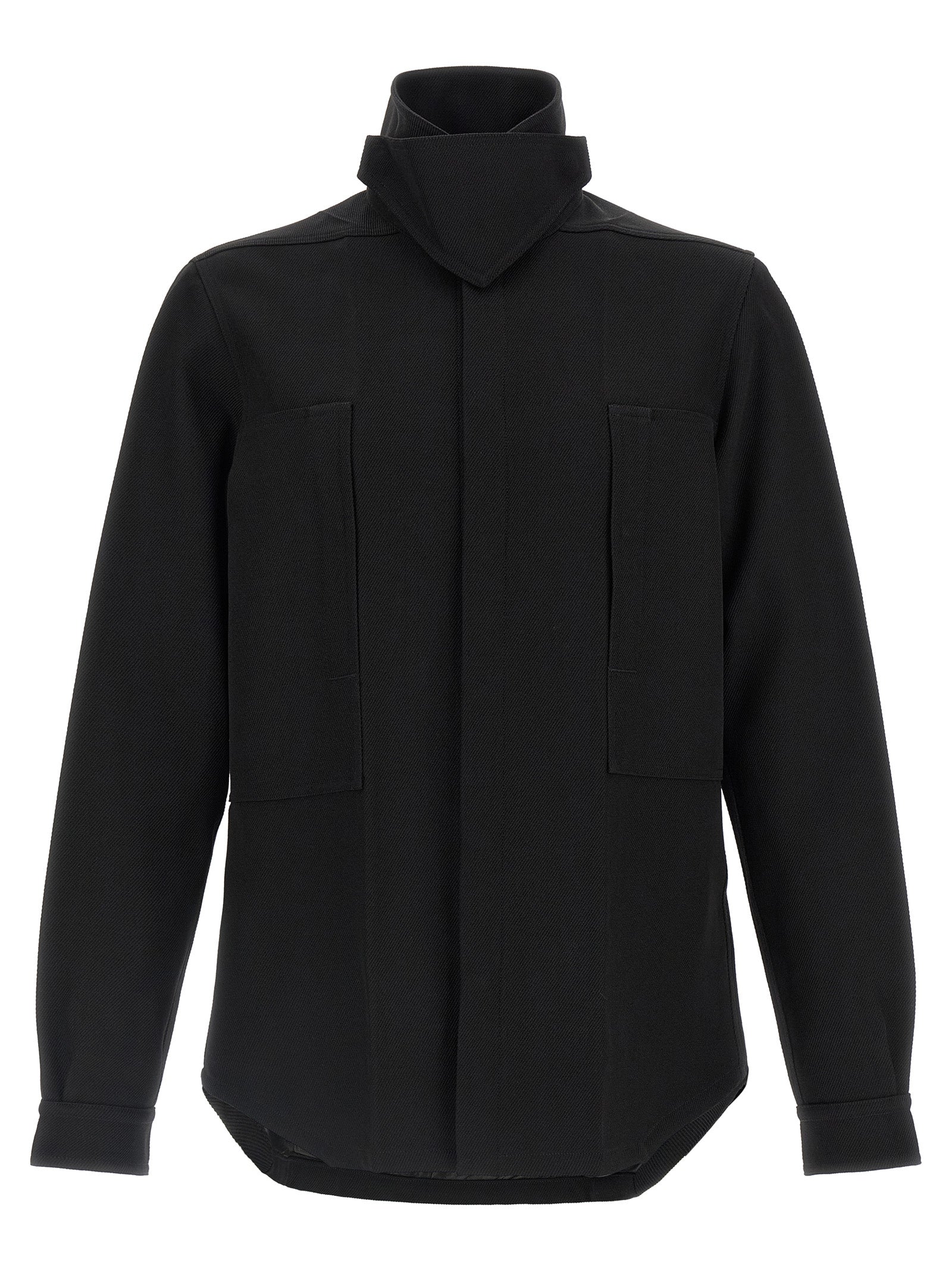 Rick Owens Black Cotton Full-Length Men's Jacket