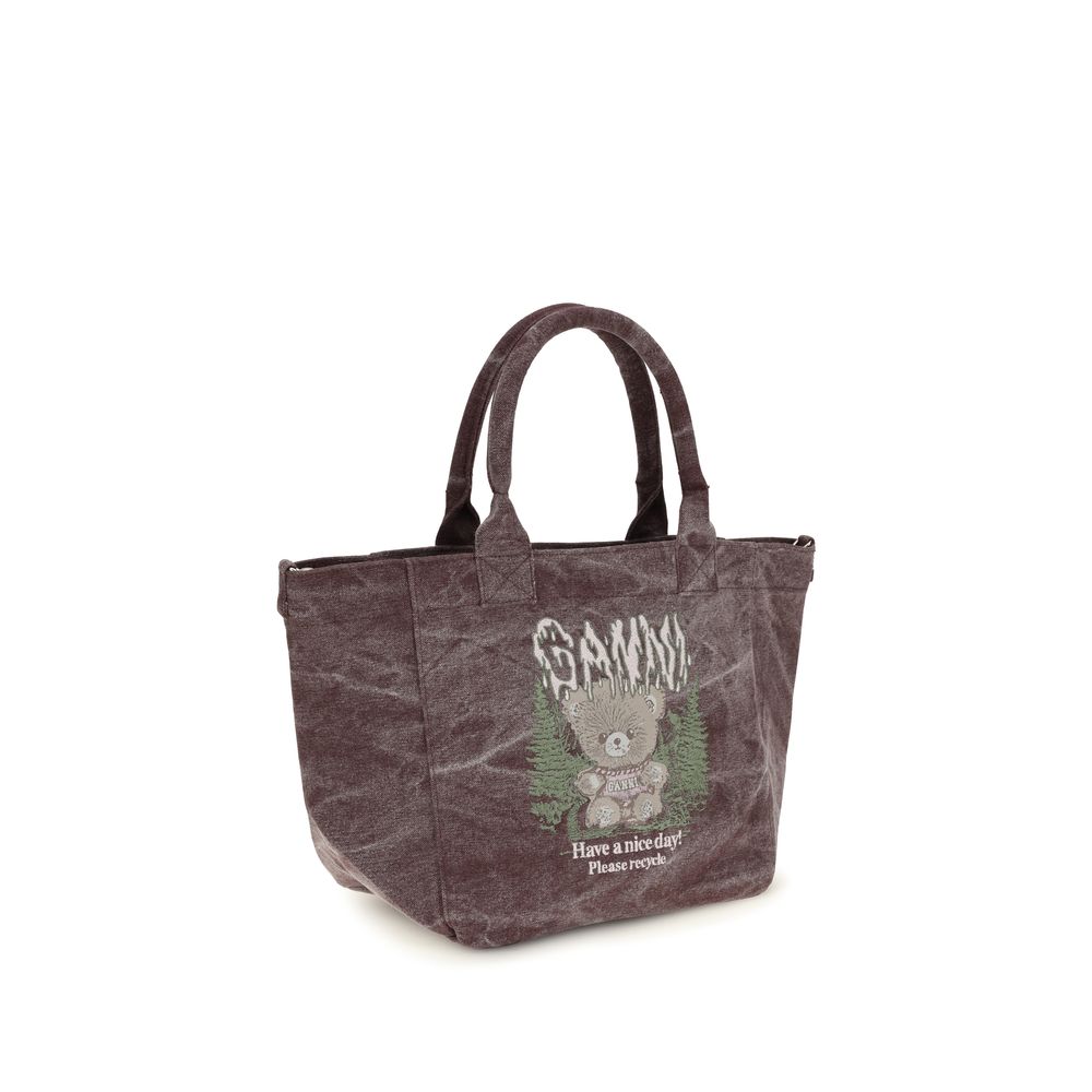 Ganni Bordeaux Cotton Shoulder Women's Bag