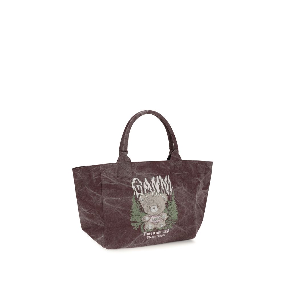 Ganni Bordeaux Cotton Shoulder Women's Bag