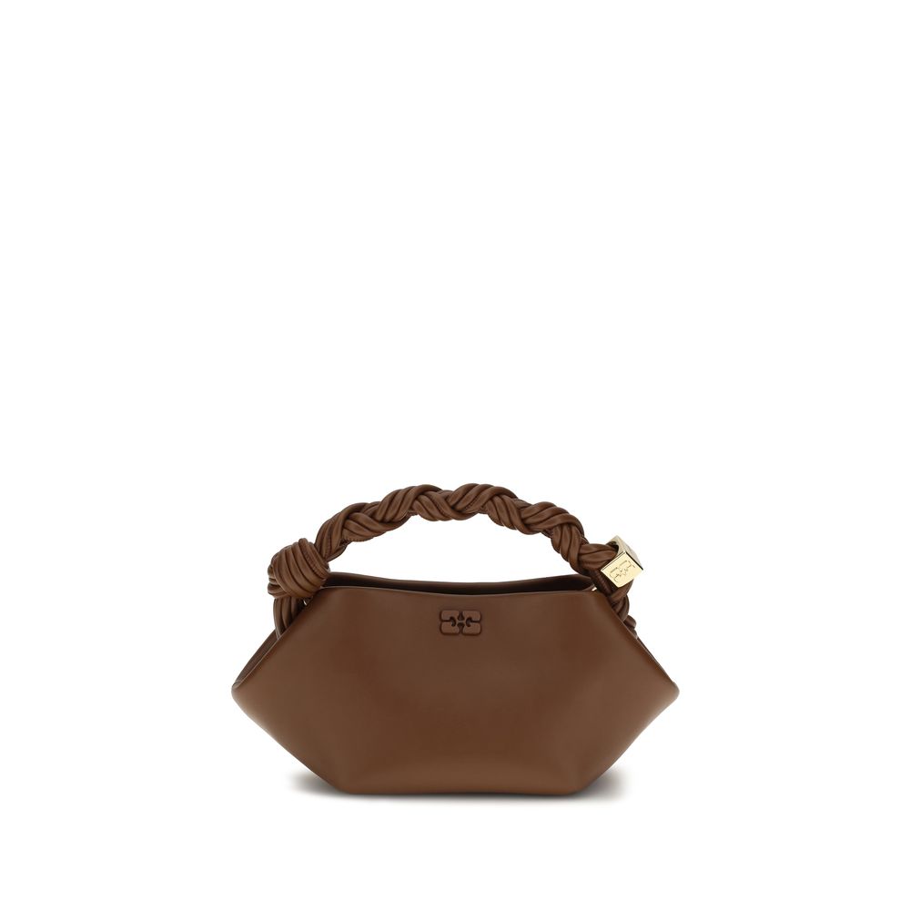 Ganni Brown Recycled Leather Shoulder Women's Bag