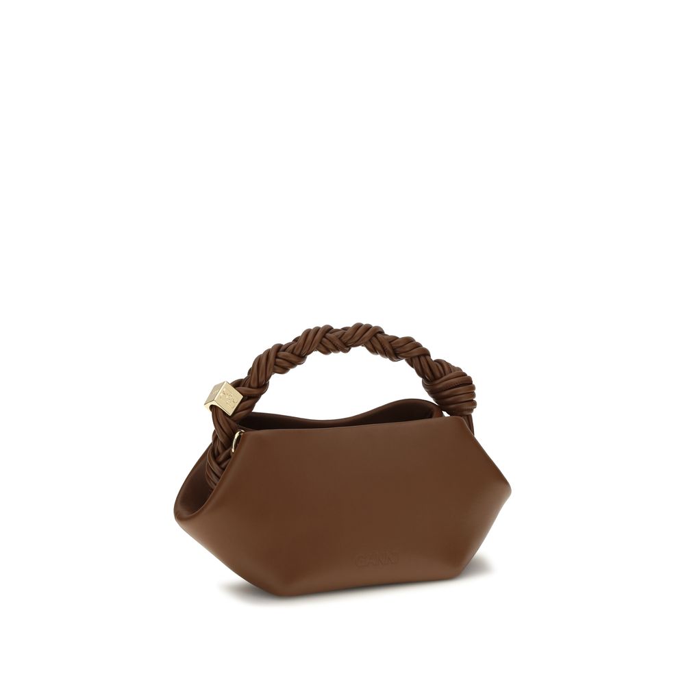 Ganni Brown Recycled Leather Shoulder Women's Bag