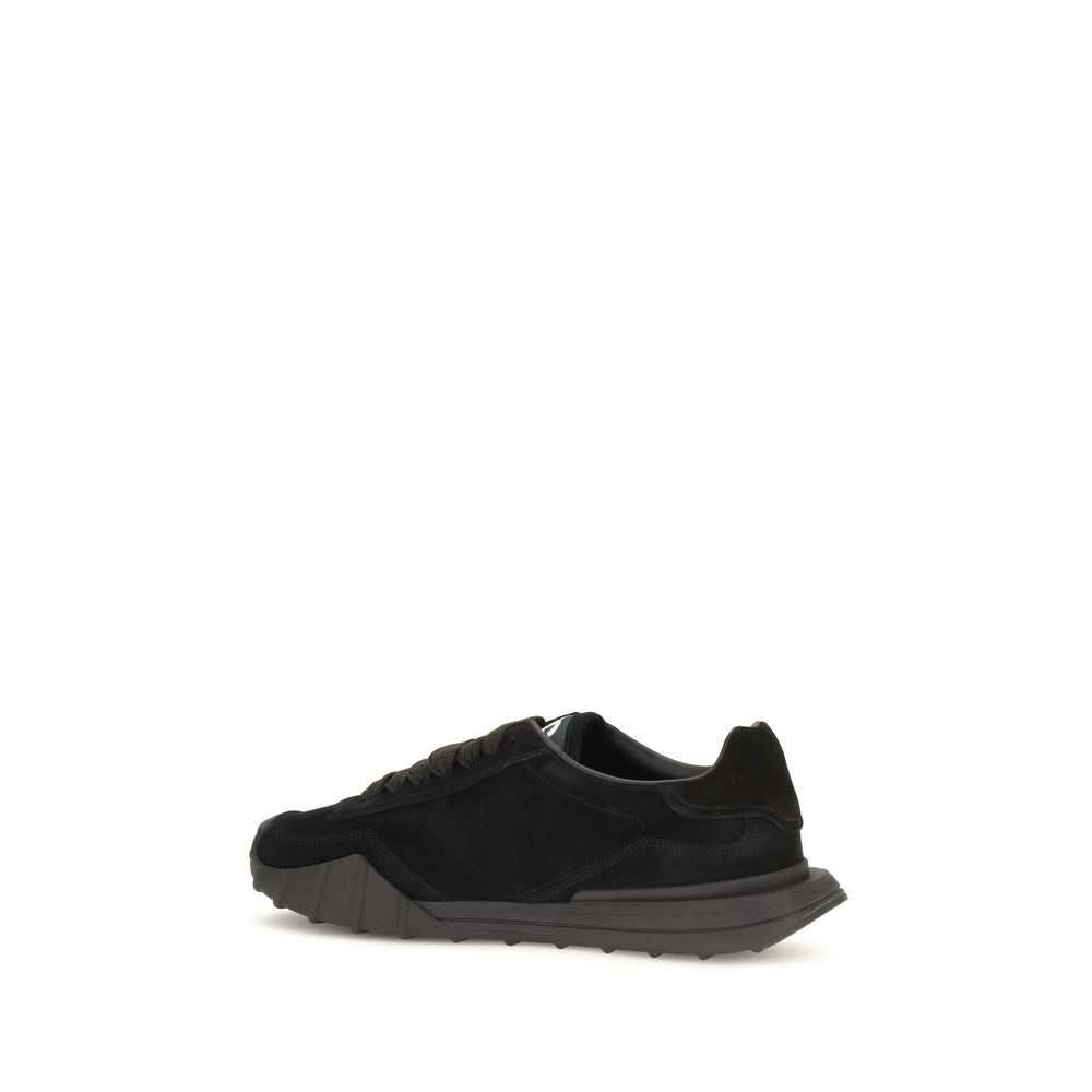 Dolce & Gabbana Black Calf Leather Bos Taurus Athletic Men's Sneakers