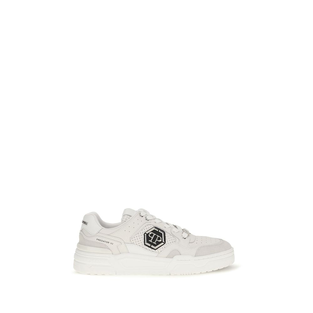 Philipp Plein White Polyester Low Top Men's Sneakers