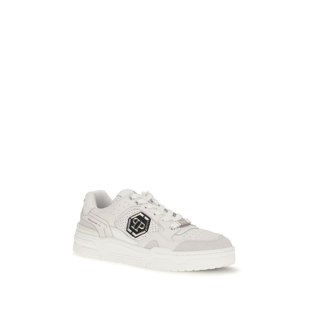 Philipp Plein White Polyester Low Top Men's Sneakers