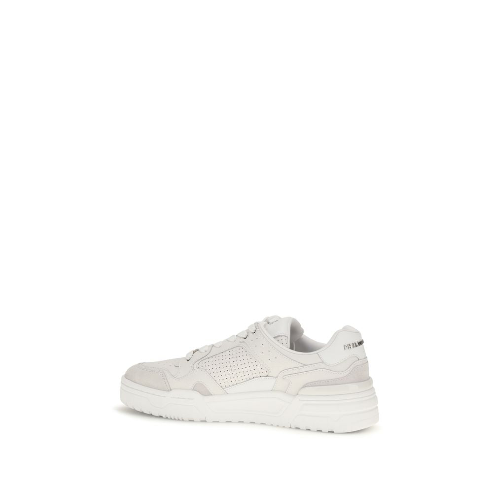 Philipp Plein White Polyester Low Top Men's Sneakers