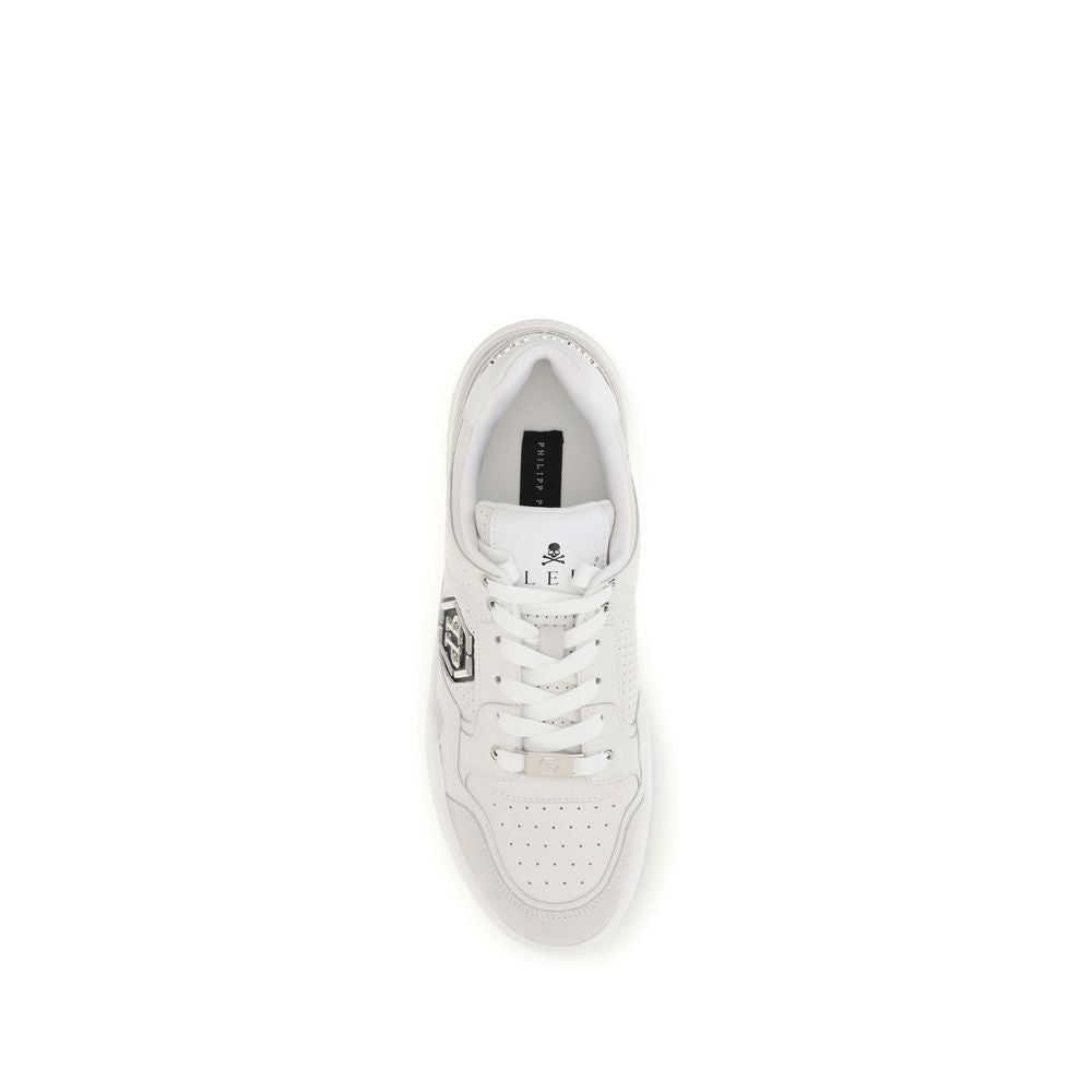 Philipp Plein White Polyester Low Top Men's Sneakers