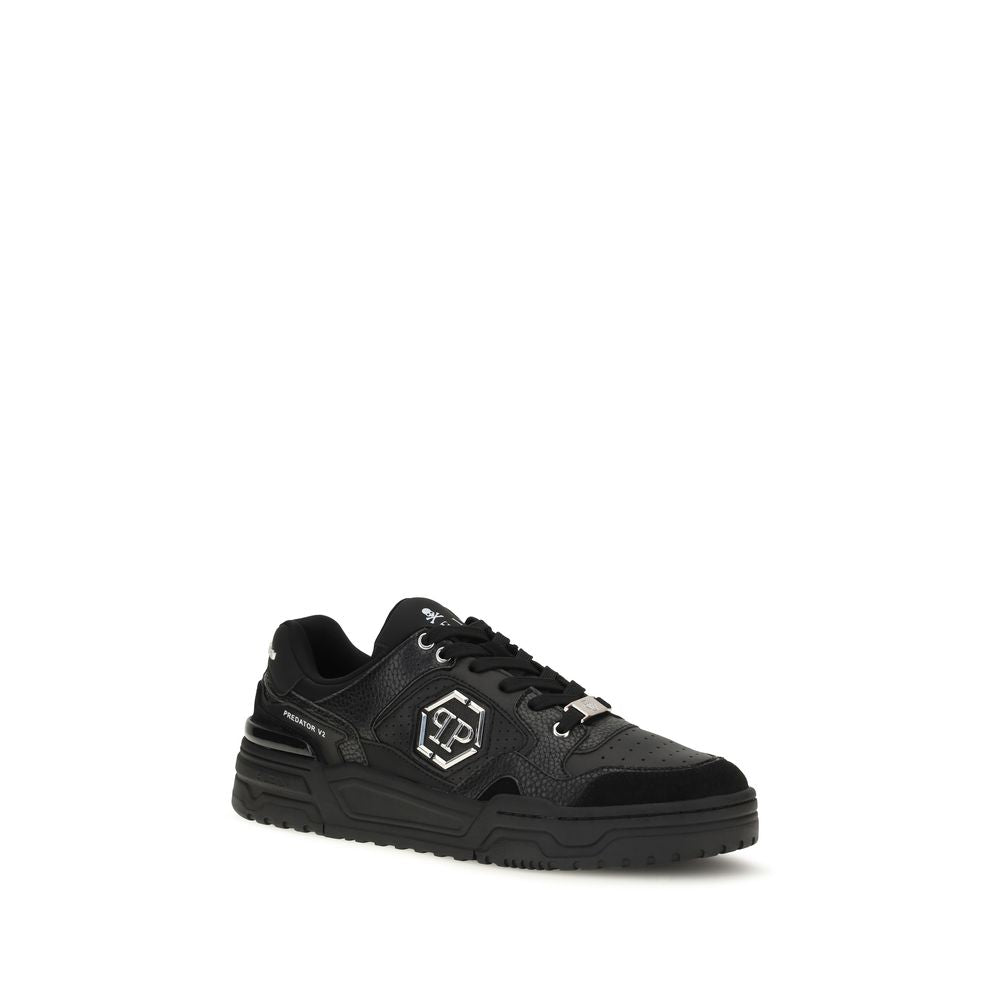 Philipp Plein Black Polyester Low Top Men's Sneakers