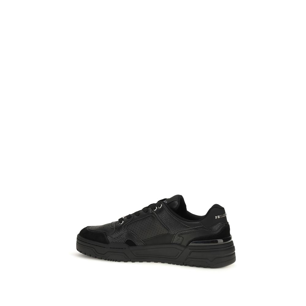 Philipp Plein Black Polyester Low Top Men's Sneakers