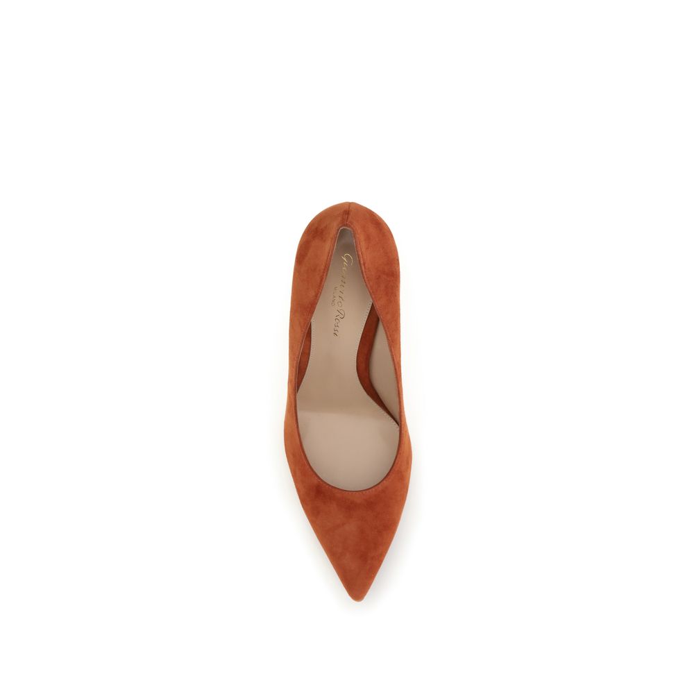 Gianvito Rossi Red Calf Leather Bos Taurus High Heel Women's Pumps