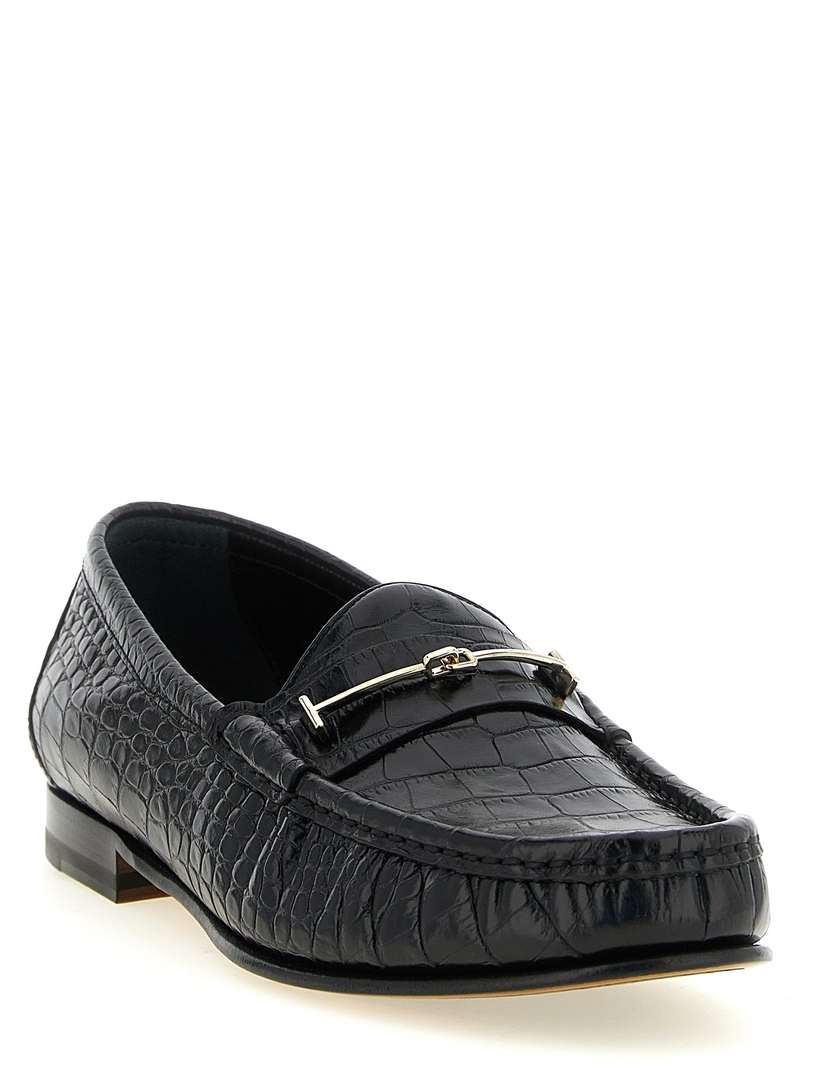 Tom Ford Black Calfskin Slip-On Men's Loafers