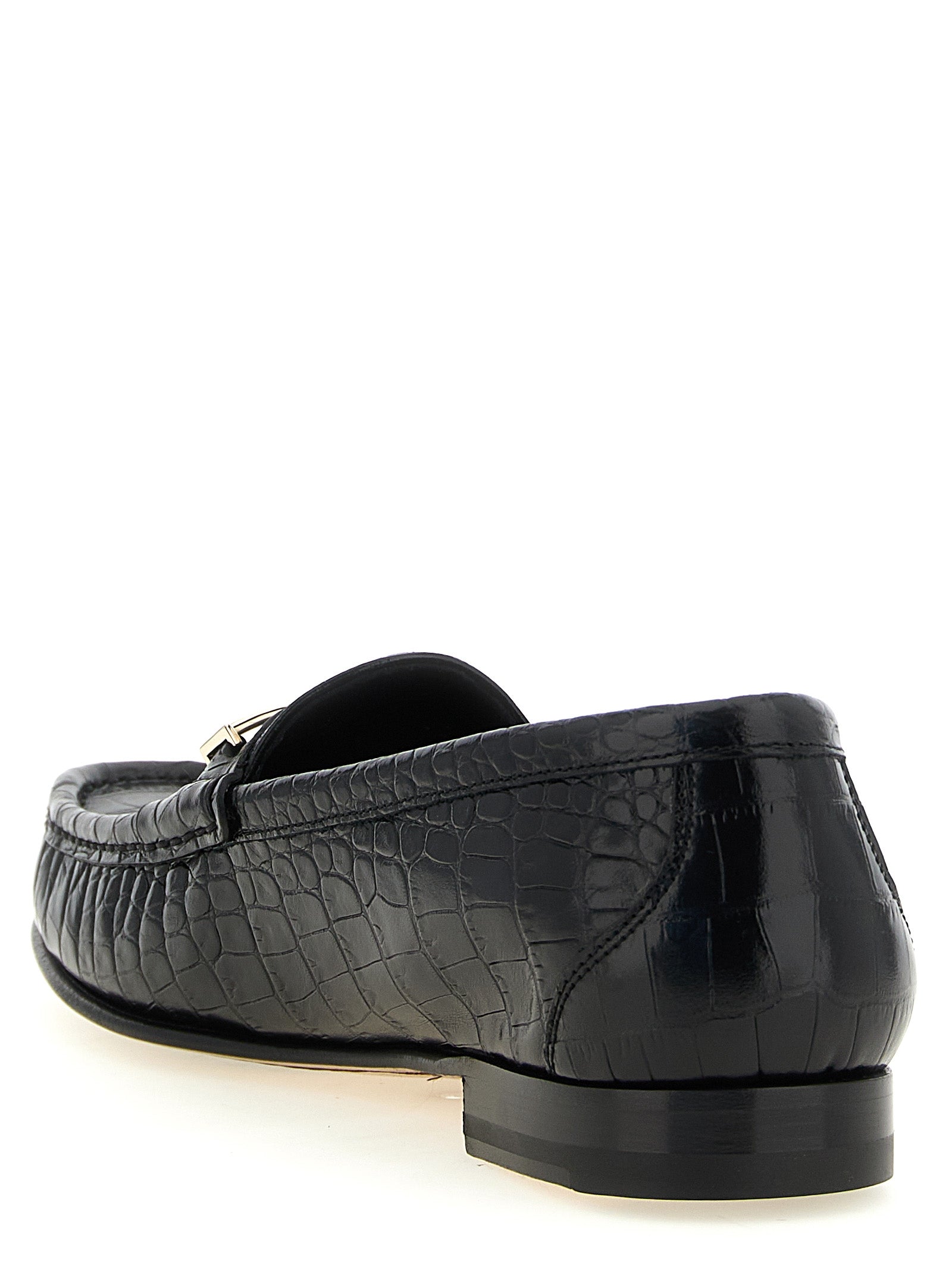 Tom Ford Black Calfskin Slip-On Men's Loafers