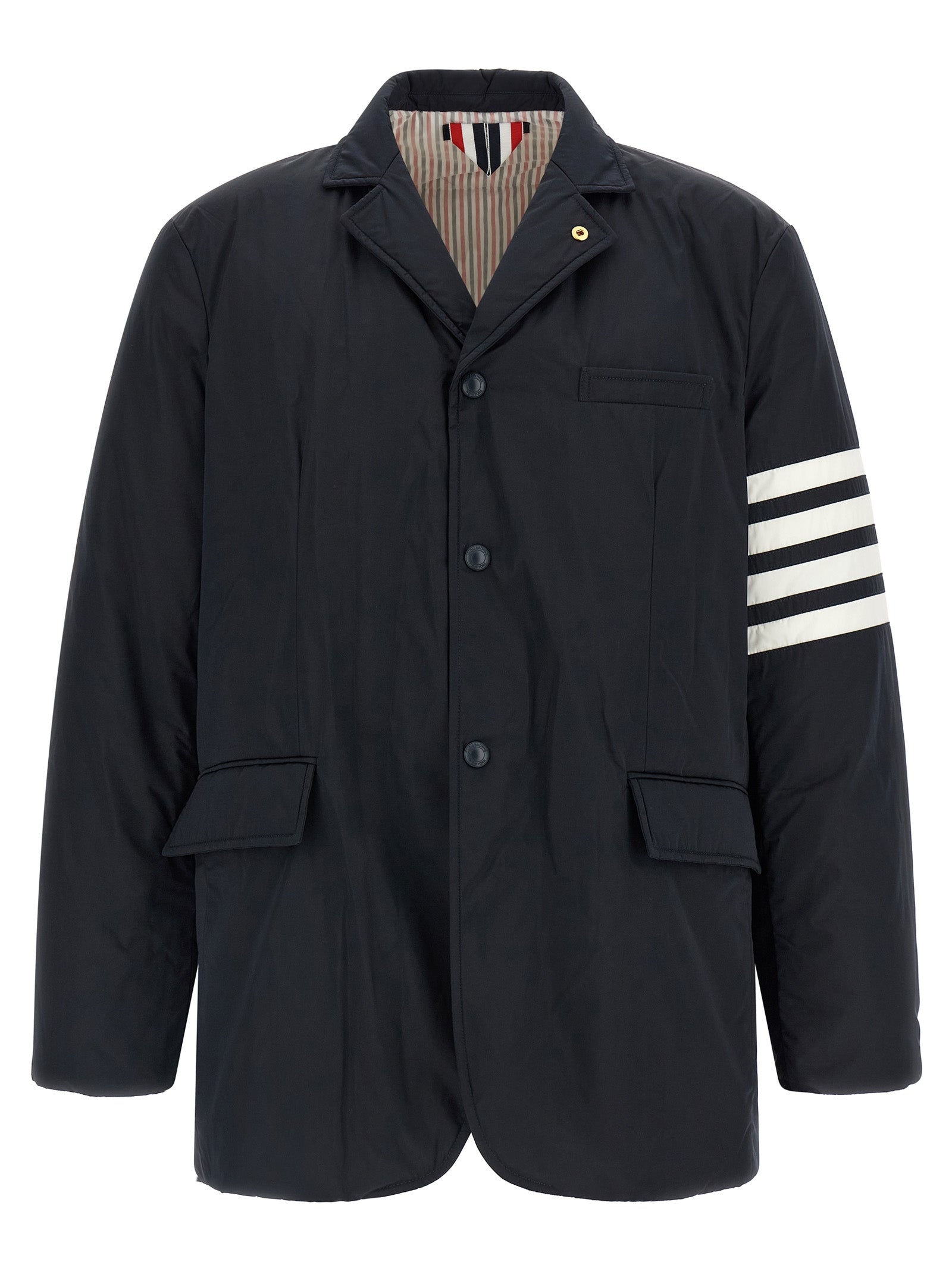 Thom Browne Blue Polyester Biker Men's Jacket