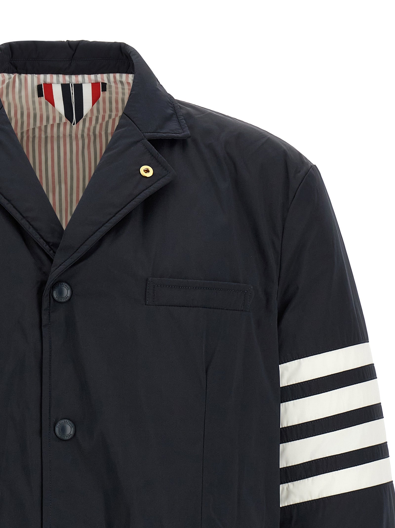 Thom Browne Blue Polyester Biker Men's Jacket