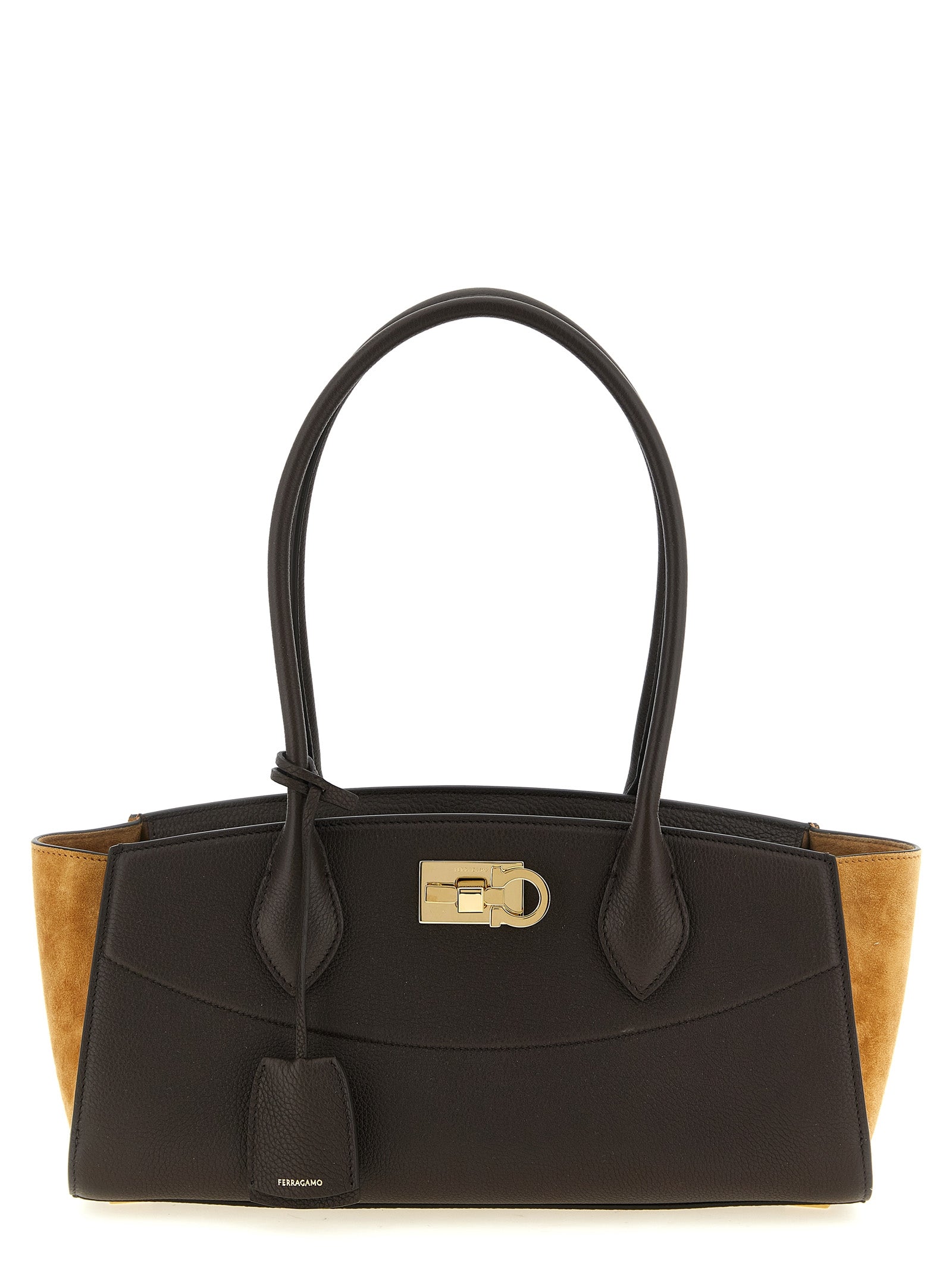 Ferragamo Brown Calfskin Shoulder Women's Bag