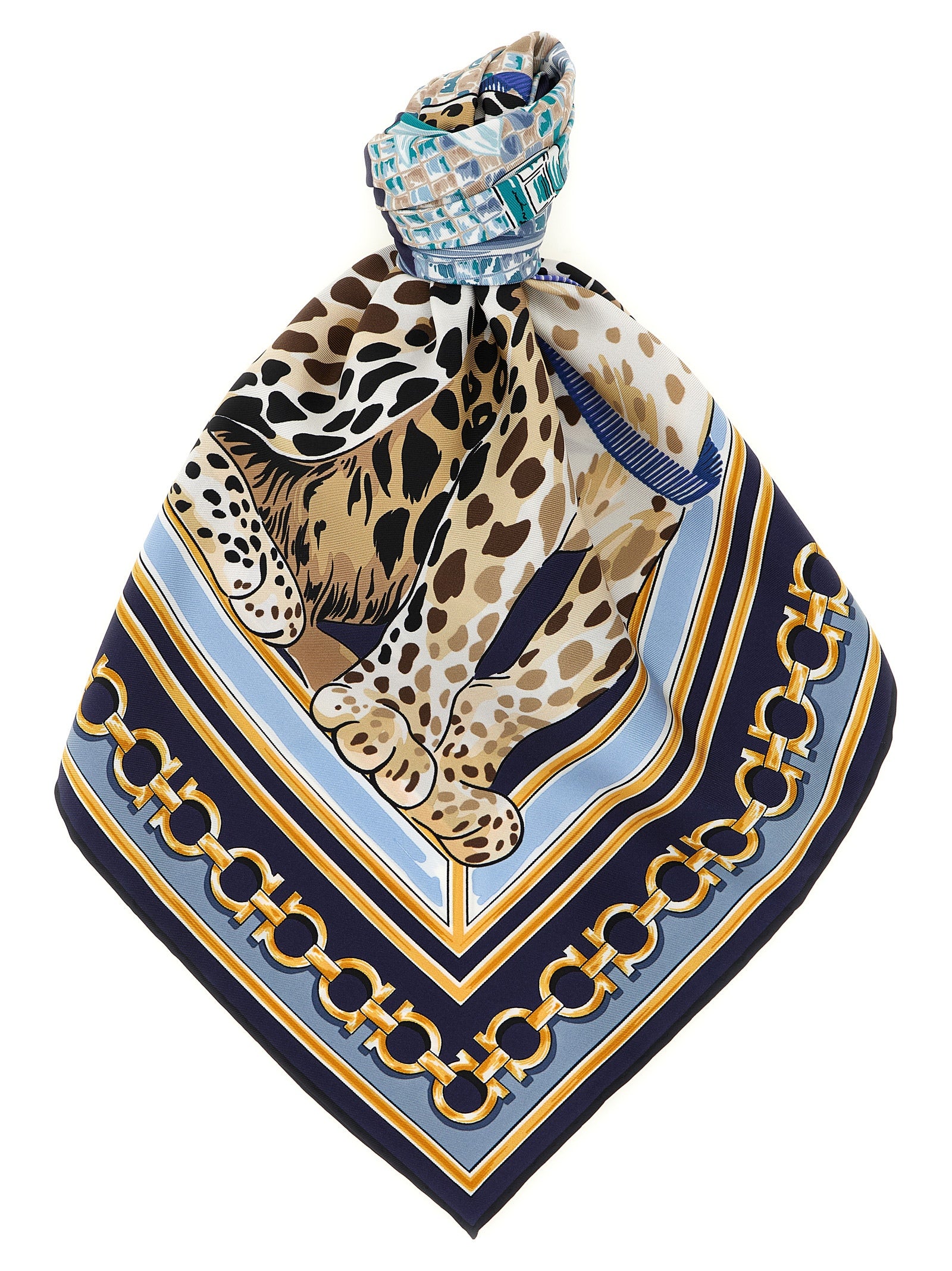Ferragamo Blue Silk Women's Foulard
