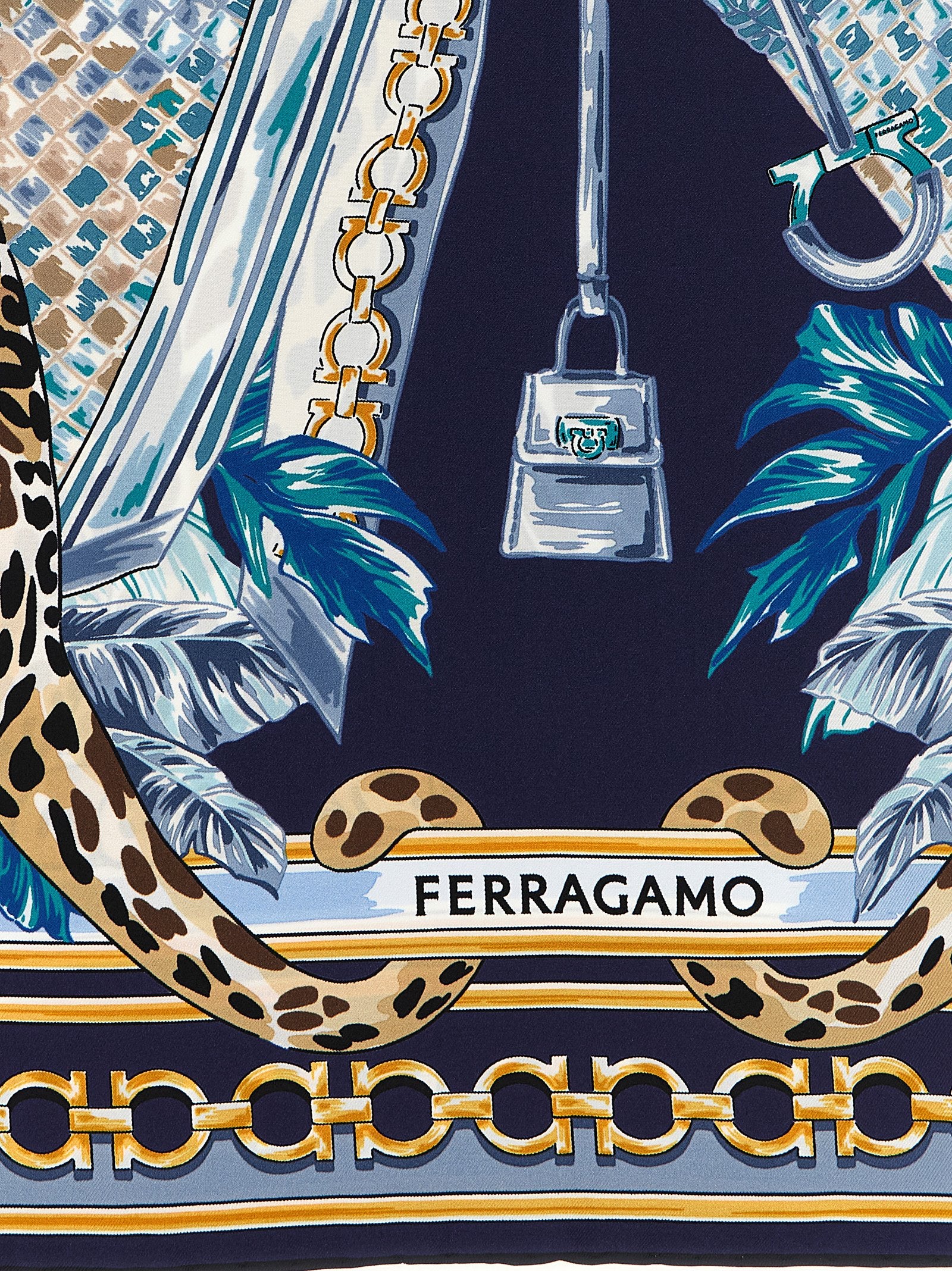Ferragamo Blue Silk Women's Foulard