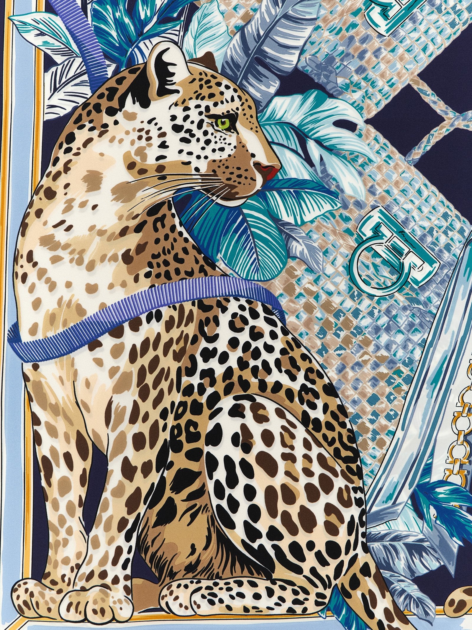 Ferragamo Blue Silk Women's Foulard