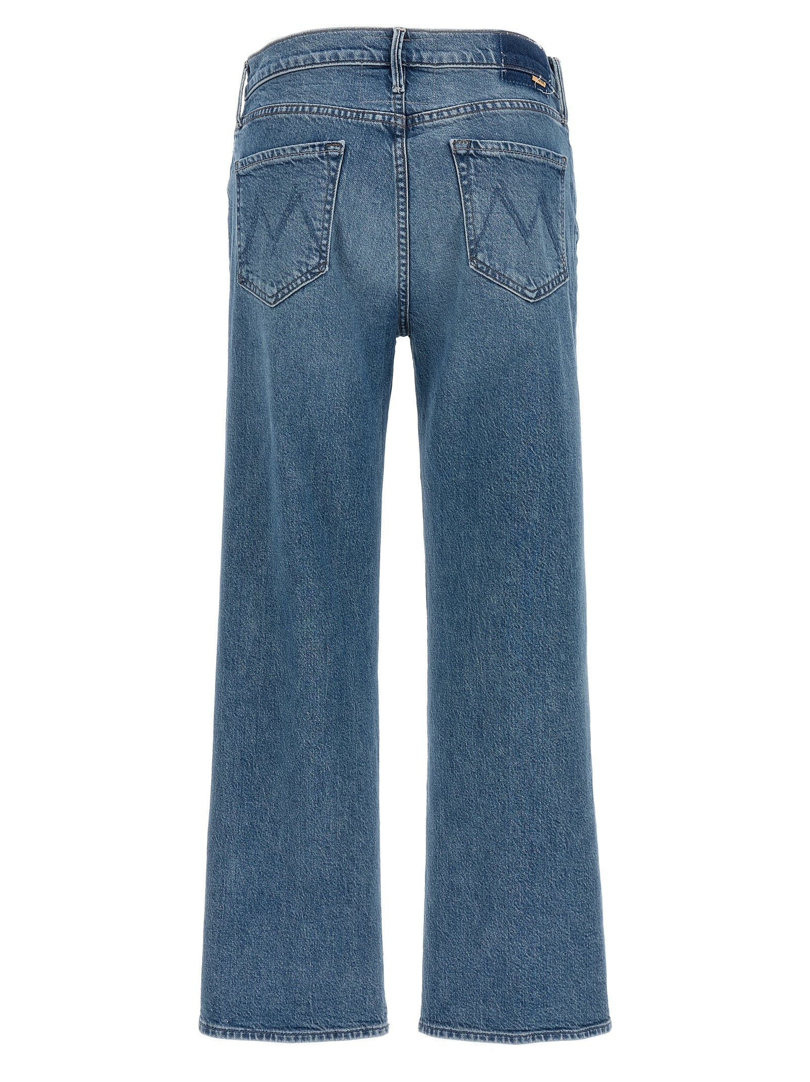 Mother Denim Blue Cotton Straight-Leg Women's Jeans