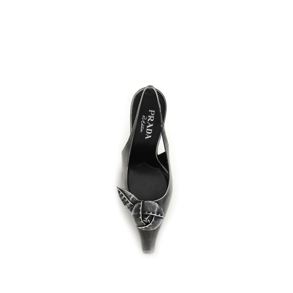 Prada Gray Goatskin High Heel Women's Pumps