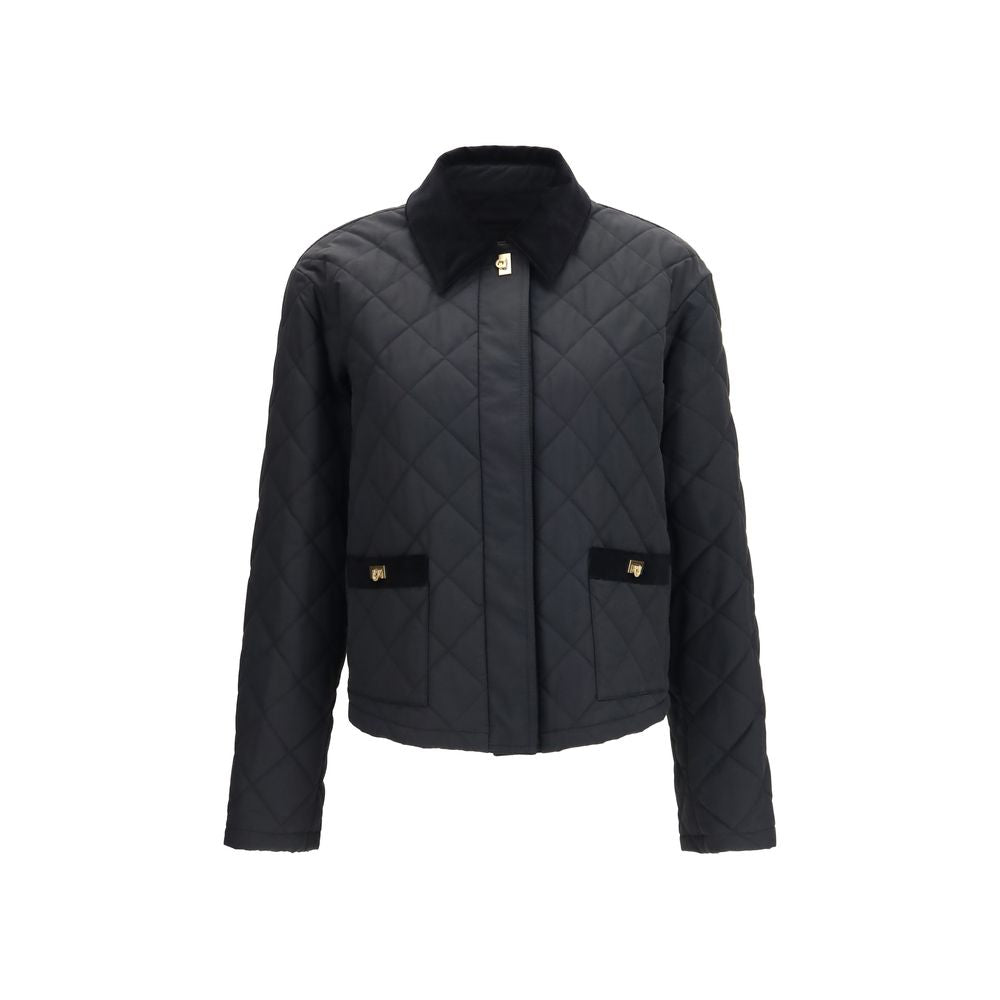 Ferragamo Black Cotton Full-Length Women's Jacket