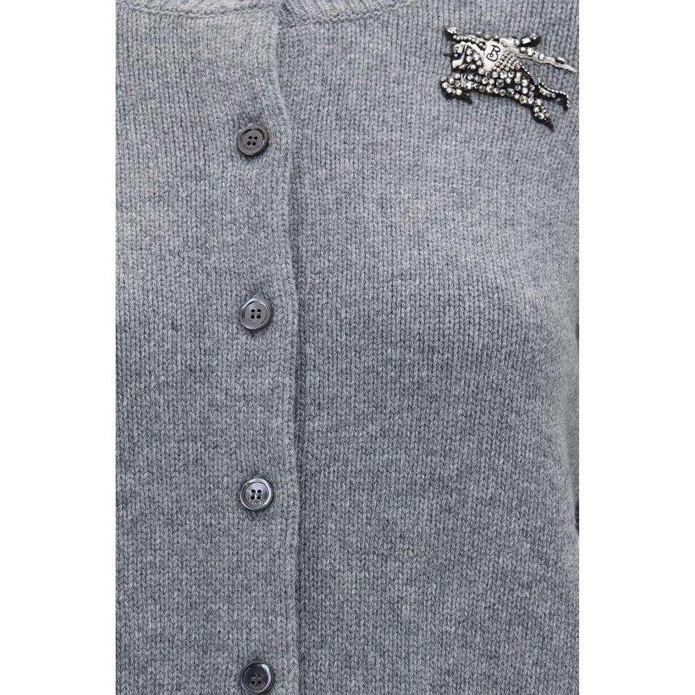 Burberry Gray Wool Oves Aries Women's Cardigan