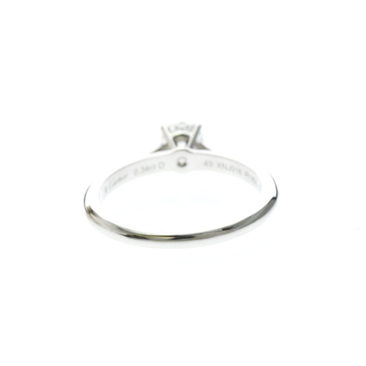 Cartier Solitaire 1895 18K White Gold With Rbc Diamond D/Vs1 Silver Platinum Ring Jewelry (Pre-Owned)