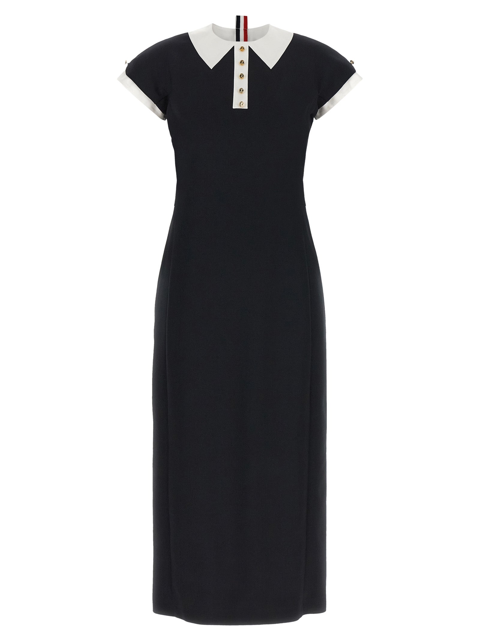 Thom Browne Blue Virgin Wool Midi Women's Dress