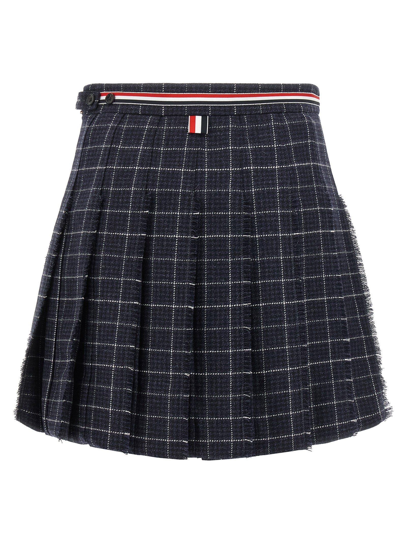 Thom Browne Blue Wool Long Women's Skirt