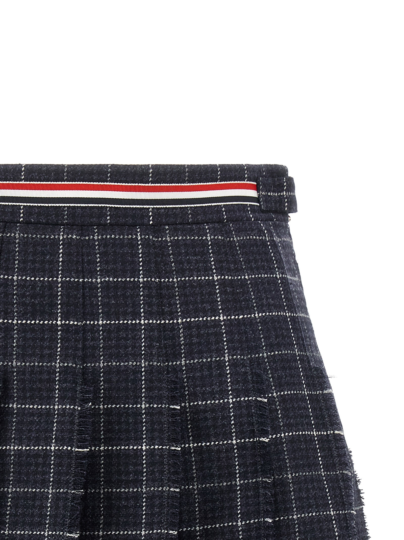 Thom Browne Blue Wool Long Women's Skirt