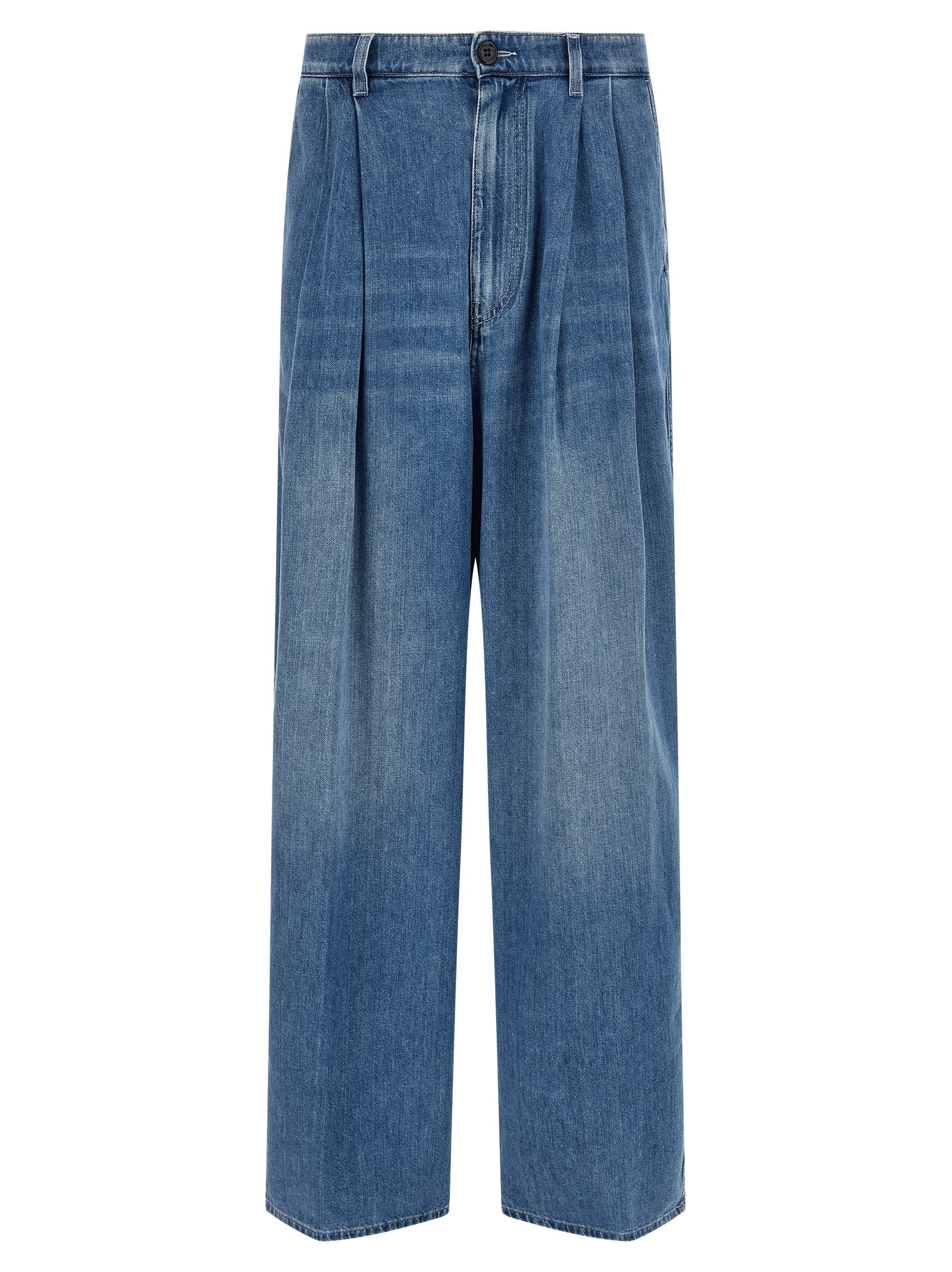 Marni Blue Cotton High-Waisted Men's Jean